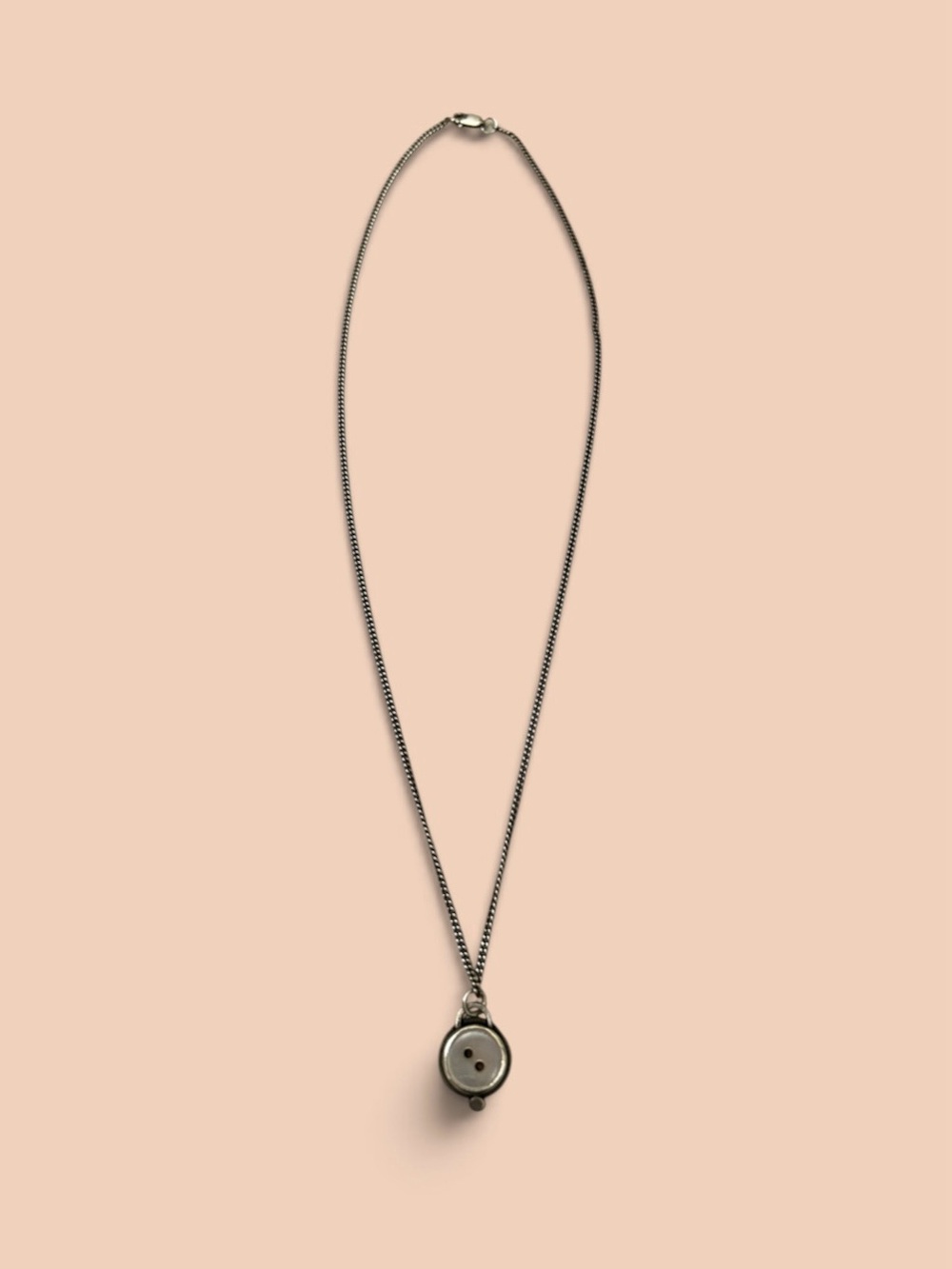 Jessi Taylor - Silver Pearl Button Pendant Necklace - Women's Jewelry